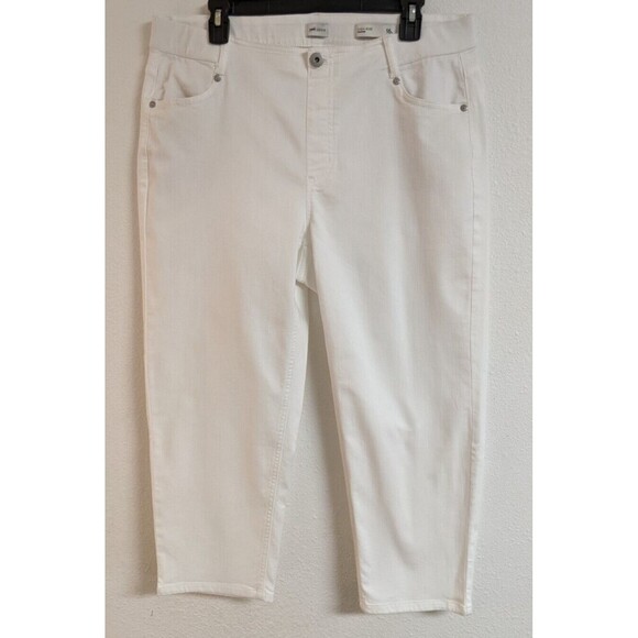 J. Jill Denim - Wmn's J.JILL DENIM High Rise Cropped White Jeans Elastc Waist Size 16R